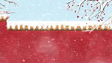 4K故宫的雪意境背景视频AE模板视频的预览图
